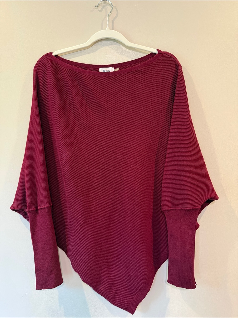 Boatneck Ribbed Sweater in Wine by Bluivy